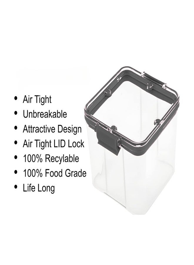 Oblivion Airtight Plastic Kitchen Container Set - 700 ml Transparent Food Storage and Containers for Kitchen | Stackable Pantry Jars, Kitchen Storage Box, Kitchen Accessories Items for Home (Set of 4) - Image 4